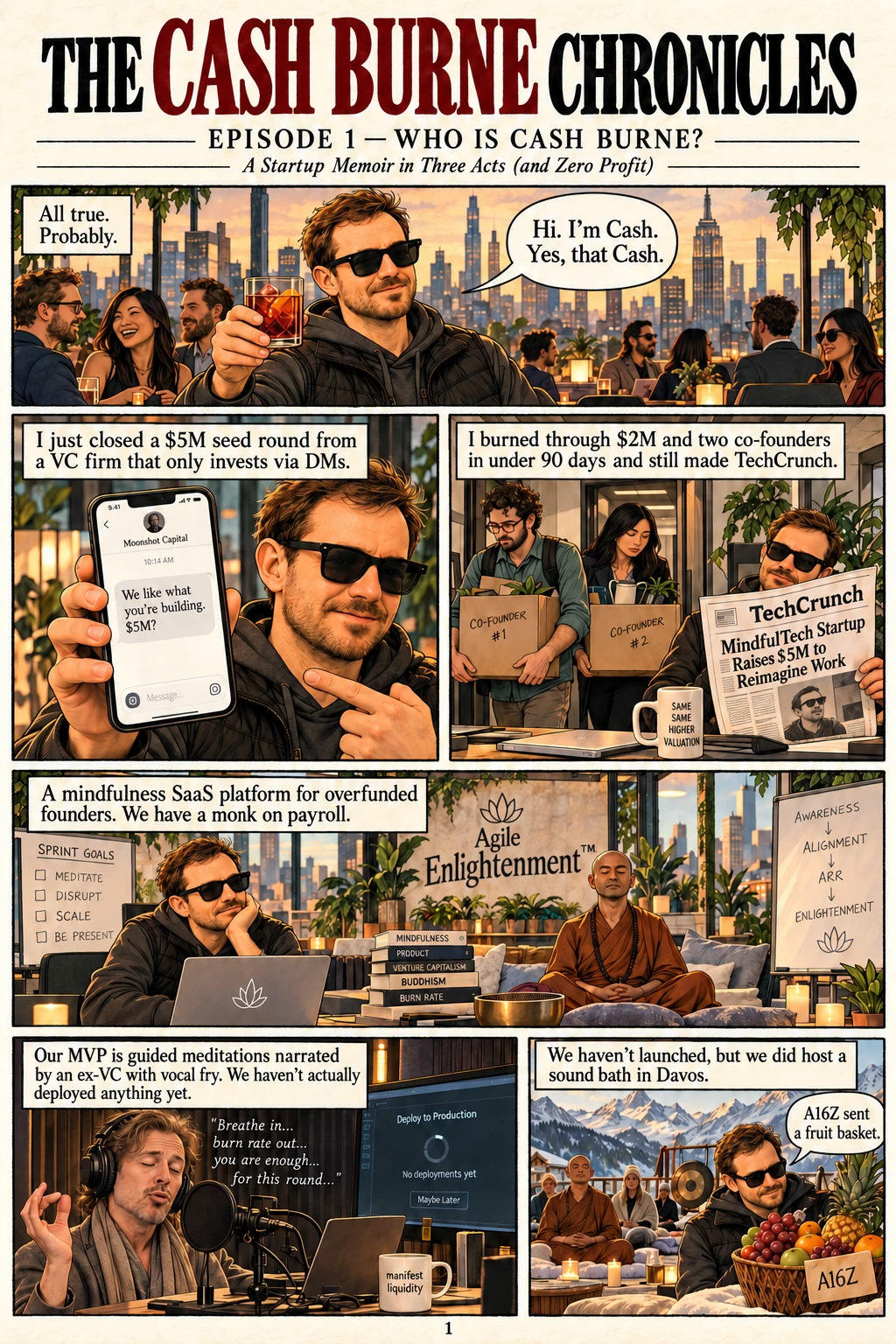 A preview of Cash introducing his startup and its funding.